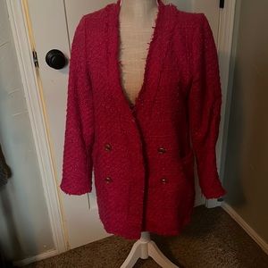 Rachel Zoe hot pink tweed jacket